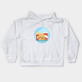 Fast food in flat style Kids Hoodie